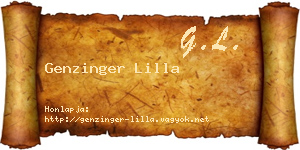 Genzinger Lilla névjegykártya